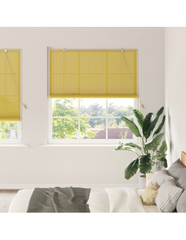Tenda a rullo con tende Giallo 140 x 220 cm Bambù