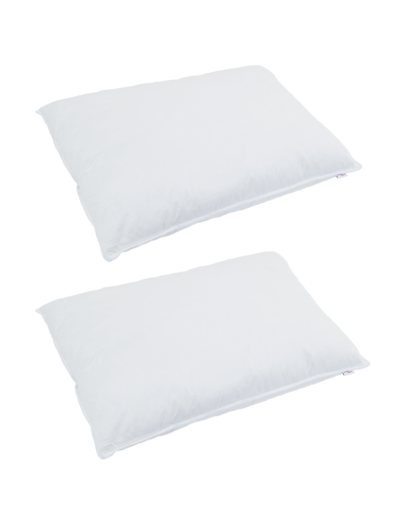Cuscino con cuscino 2 pcs Bianco 60 x 70 cm Piuma
