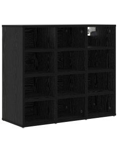Mobile per scarpe con lo scaffale Rovere Nero 77,5 x 30 x 67 cm 2