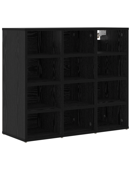 Mobile per scarpe con lo scaffale Rovere Nero 52.5 x 30 x 50 cm
