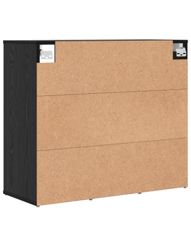 Mobile per scarpe con lo scaffale Rovere Nero 77,5 x 30 x 67 cm