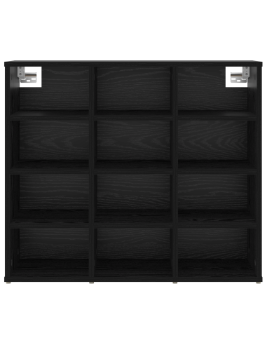 Mobile per scarpe con lo scaffale Rovere Nero 77,5 x 30 x 67 cm