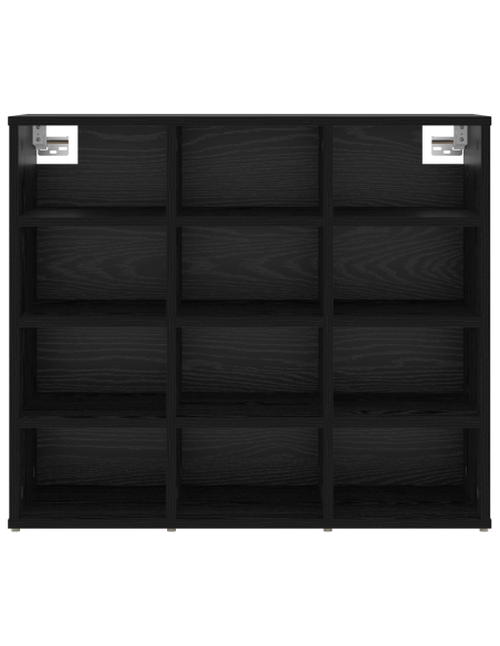 Mobile per scarpe con lo scaffale Rovere Nero 77,5 x 30 x 67 cm