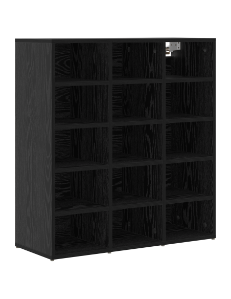 Mobile per scarpe con lo scaffale Rovere Nero 52.5 x 30 x 50 cm
