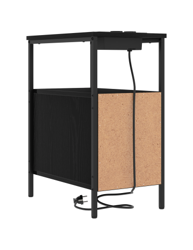 Armadio da Notte con cassetto 2 pcs Rovere Nero 30 x 48 x 61 cm