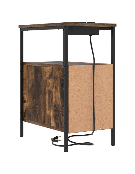 Armadio da Notte con cassetto 2 pcs Rovere fumé 30 x 48 x 61 cm