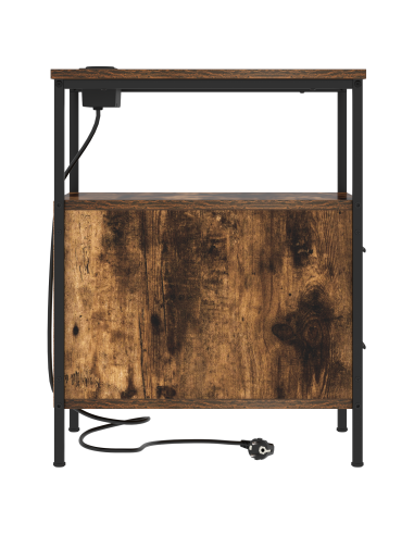 Armadio da Notte con cassetto 2 pcs Rovere fumé 30 x 48 x 61 cm