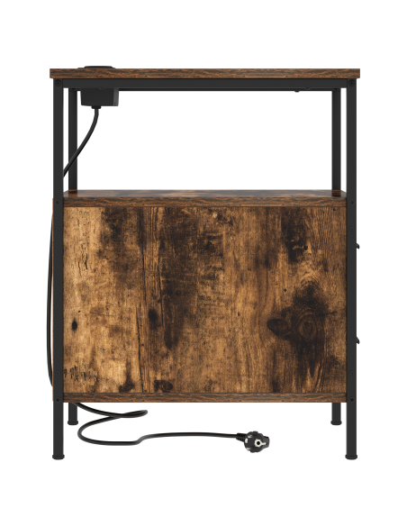 Armadio da Notte con cassetto 2 pcs Rovere fumé 30 x 48 x 61 cm