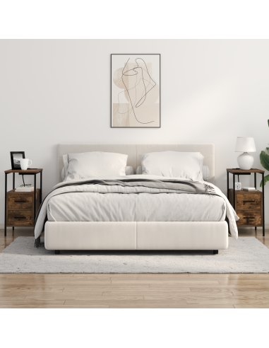 Armadio da Notte con cassetto 2 pcs Rovere fumé 30 x 48 x 61 cm