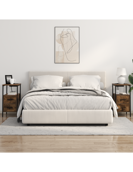 Armadio da Notte con cassetto 2 pcs Rovere fumé 30 x 48 x 61 cm