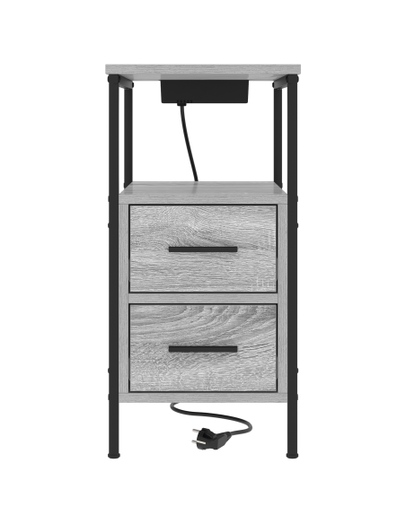 Armadio da Notte con cassetto Grigio sonoma 30 x 48 x 61 cm