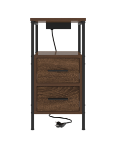 Armadio da Notte con cassetto Rovere Marrone 30 x 48 x 61 cm 2