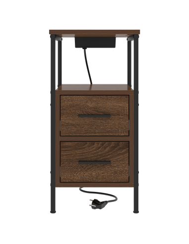 Armadio da Notte con cassetto Rovere Marrone 30 x 48 x 61 cm