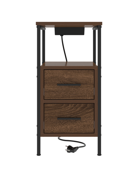 Armadio da Notte con cassetto Rovere marrone 30 x 48 x 61 cm