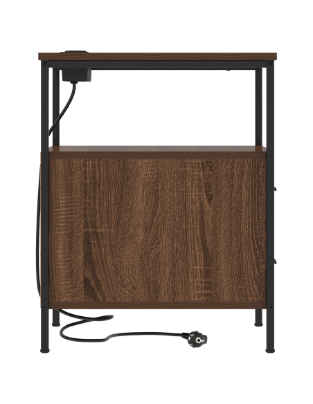 Armadio da Notte con cassetto Rovere marrone 30 x 48 x 61 cm
