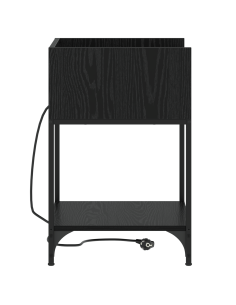 Armadio da Notte Rovere Nero 40 x 40 x 61 cm Legno multistrato 2