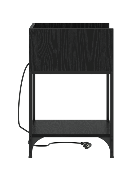 Armadio da Notte Rovere nero 40 x 40 x 61 cm Legno multistrato