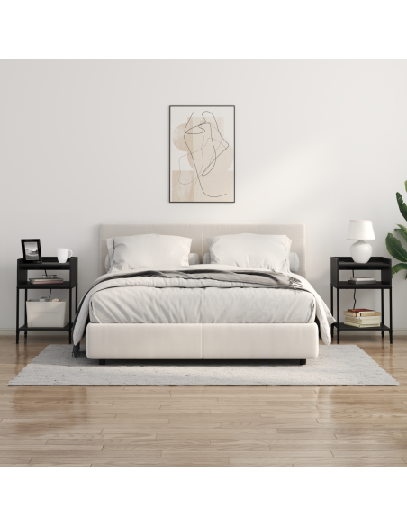 Armadio da Notte Rovere nero 40 x 40 x 61 cm Legno multistrato