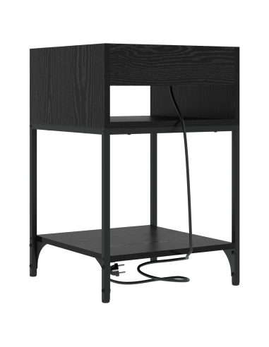 Armadio da Notte 2 pcs Rovere Nero 40 x 40 x 61 cm