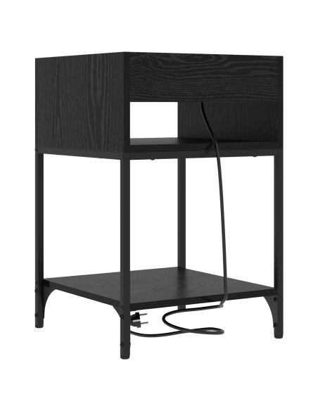 Armadio da Notte 2 pcs Rovere Nero 40 x 40 x 61 cm