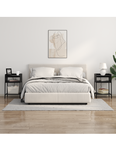 Armadio da Notte 2 pcs Rovere Nero 40 x 40 x 61 cm