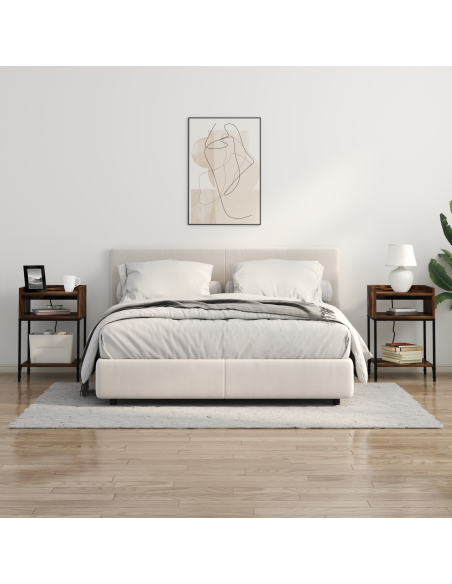Armadio da Notte 2 pcs Rovere fumé 40 x 40 x 61 cm
