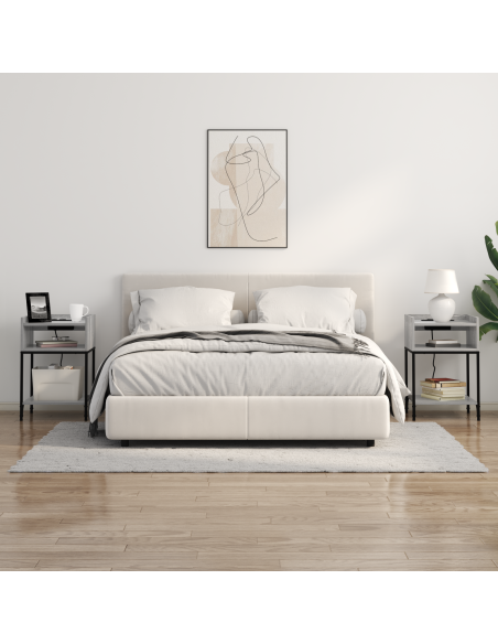 Armadio da Notte 2 pcs Grigio Sonoma 40 x 40 x 61 cm