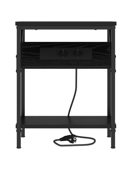 Armadio da Notte Rovere nero 38 x 30 x 48 cm Legno multistrato