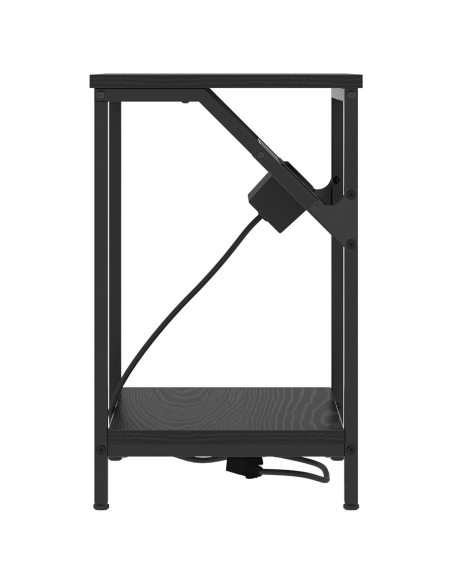 Armadio da Notte 2 pcs Rovere Nero 38 x 30 x 48 cm