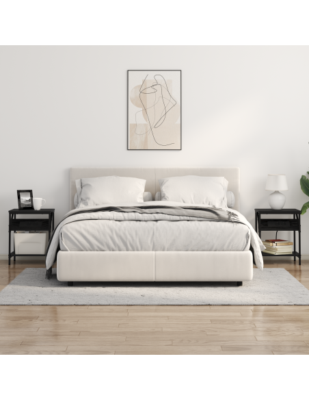 Armadio da Notte 2 pcs Rovere Nero 38 x 30 x 48 cm