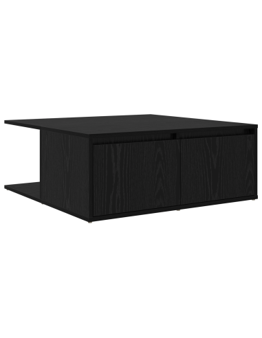 Tavolino da salotto con cassetto Rovere nero 80 x 80 x 31 cm