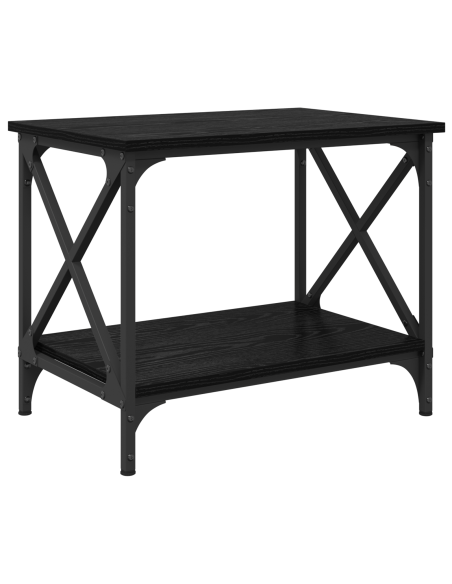 Tavolo laterale Rovere nero 55 x 38 x 45 cm Legno multistrato