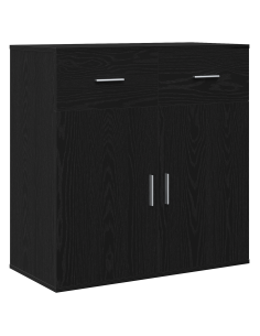 Credenza Rovere Nero 78 x 38 x 80 cm Legno multistrato 2