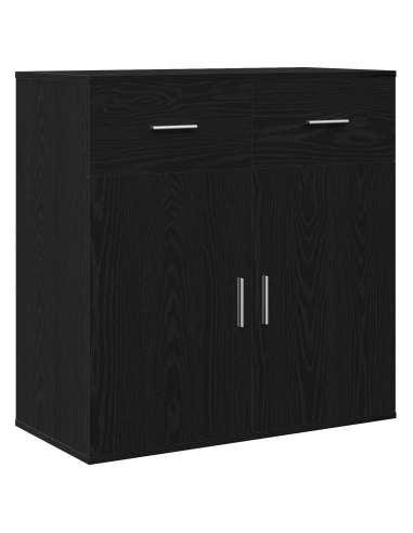 Credenza Rovere Nero 78 x 38 x 80 cm Legno multistrato