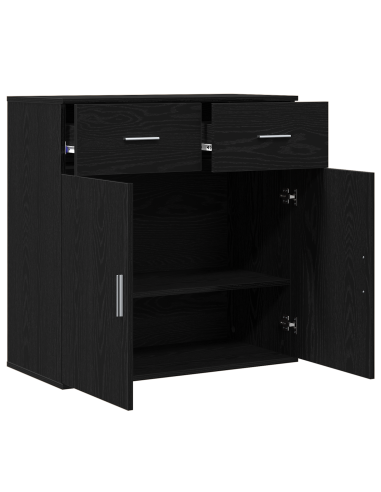 Credenza Rovere Nero 78 x 38 x 80 cm Legno multistrato
