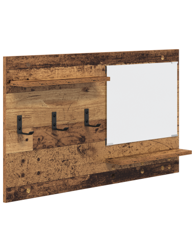 Appendiabiti a muro con specchio Legno vecchio 90 x 10 x 50 cm