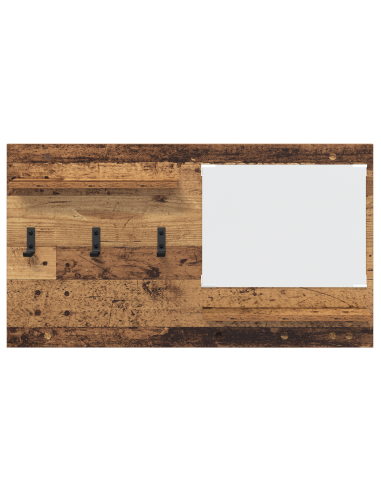 Appendiabiti a muro con specchio Legno vecchio 90 x 10 x 50 cm