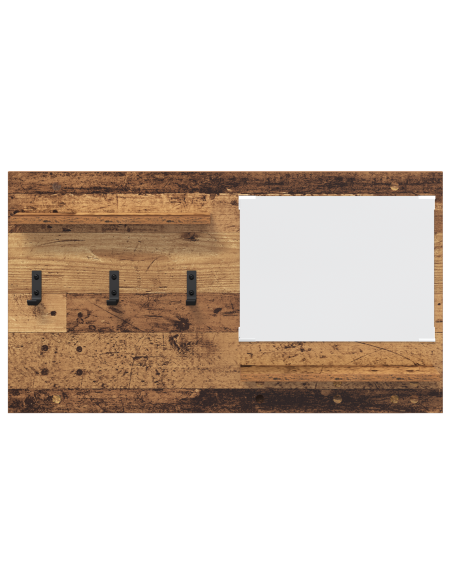 Appendiabiti a muro con specchio Legno vecchio 90 x 10 x 50 cm