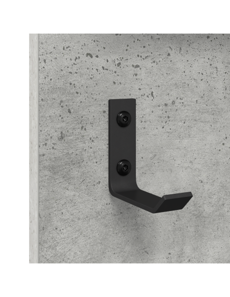 Appendiabiti a muro con specchio Grigio cemento 90 x 10 x 50 cm