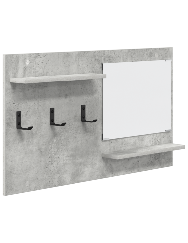 Appendiabiti a muro con specchio Grigio cemento 90 x 10 x 50 cm