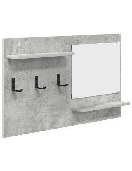 Appendiabiti a muro con specchio Grigio cemento 90 x 10 x 50 cm