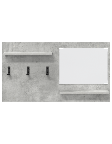 Appendiabiti a muro con specchio Grigio cemento 90 x 10 x 50 cm