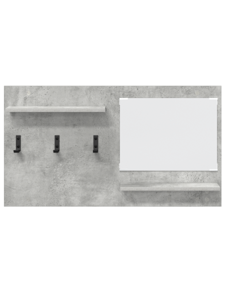Appendiabiti a muro con specchio Grigio cemento 90 x 10 x 50 cm