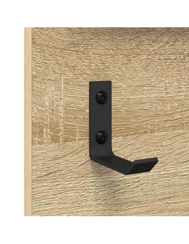 Appendiabiti a muro con specchio Rovere Sonoma 90 x 10 x 50 cm