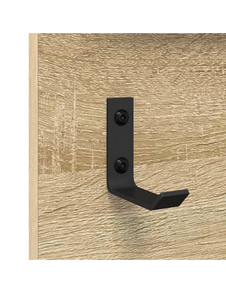 Appendiabiti a muro con specchio Rovere Sonoma 90 x 10 x 50 cm