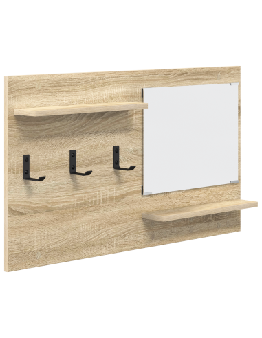 Appendiabiti a muro con specchio Rovere Sonoma 90 x 10 x 50 cm