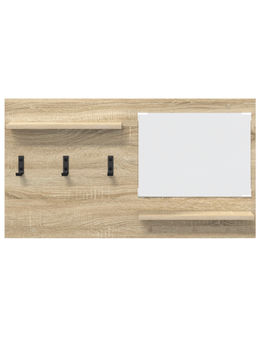 Appendiabiti a muro con specchio Rovere Sonoma 90 x 10 x 50 cm