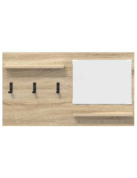 Appendiabiti a muro con specchio Rovere Sonoma 90 x 10 x 50 cm