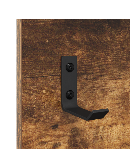 Appendiabiti a muro con lo scaffale Rovere fumé 90 x 10 x 50 cm