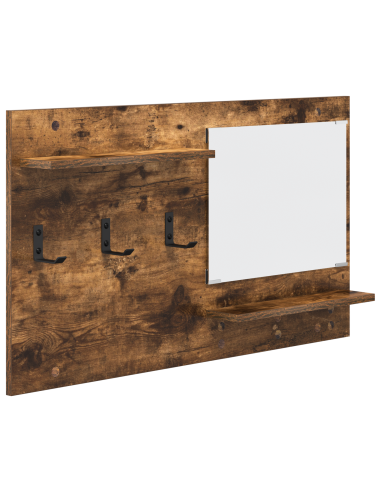 Appendiabiti a muro con lo scaffale Rovere fumé 90 x 10 x 50 cm